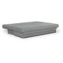 Voir la diapositive 5 : MARKET24 Banquette convertible - 3 places - NAOTO - Tissu gris clair - Coffre de rangement - 202 x 98 x 98 cm