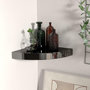 Voir la diapositive 1 : VIDAXL 323889 Floating Corner Shelf High Gloss Black 25x25x3,8 cm MDF
