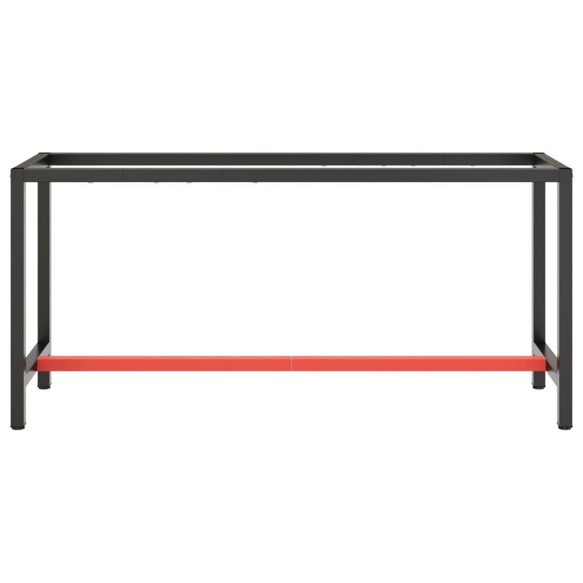 VIDAXL Cadre de banc de travail Noir et rouge mat 170x50x79 cm Metal
