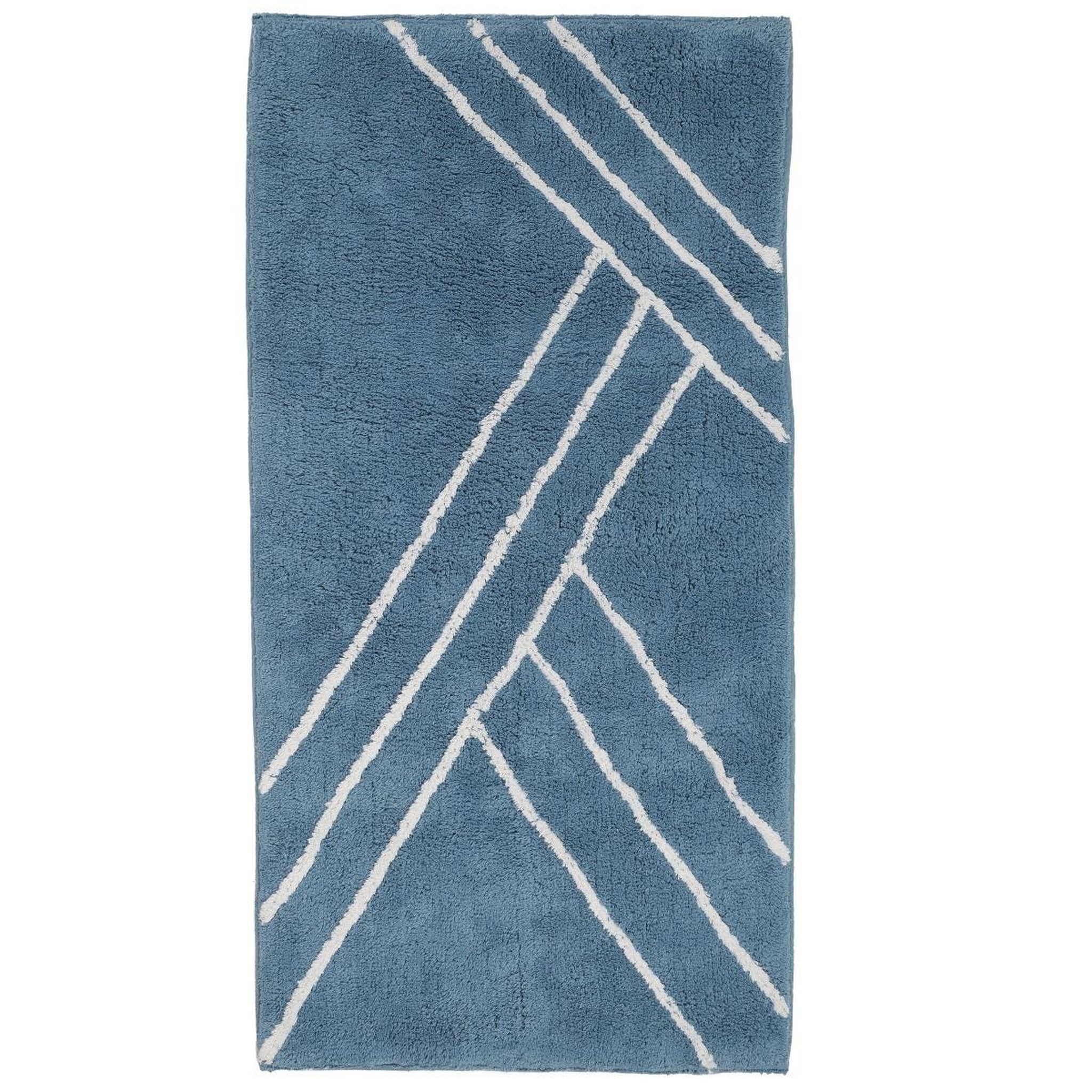 Voir la diapositive 1 : GUY LEVASSEUR Tapis de bain déco géométrique en coton 60x120cm