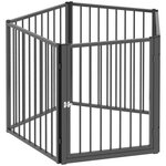 PAWHUT Parc enclos chien modulable pliable - porte verrouillable, 5 panneaux - acier noir