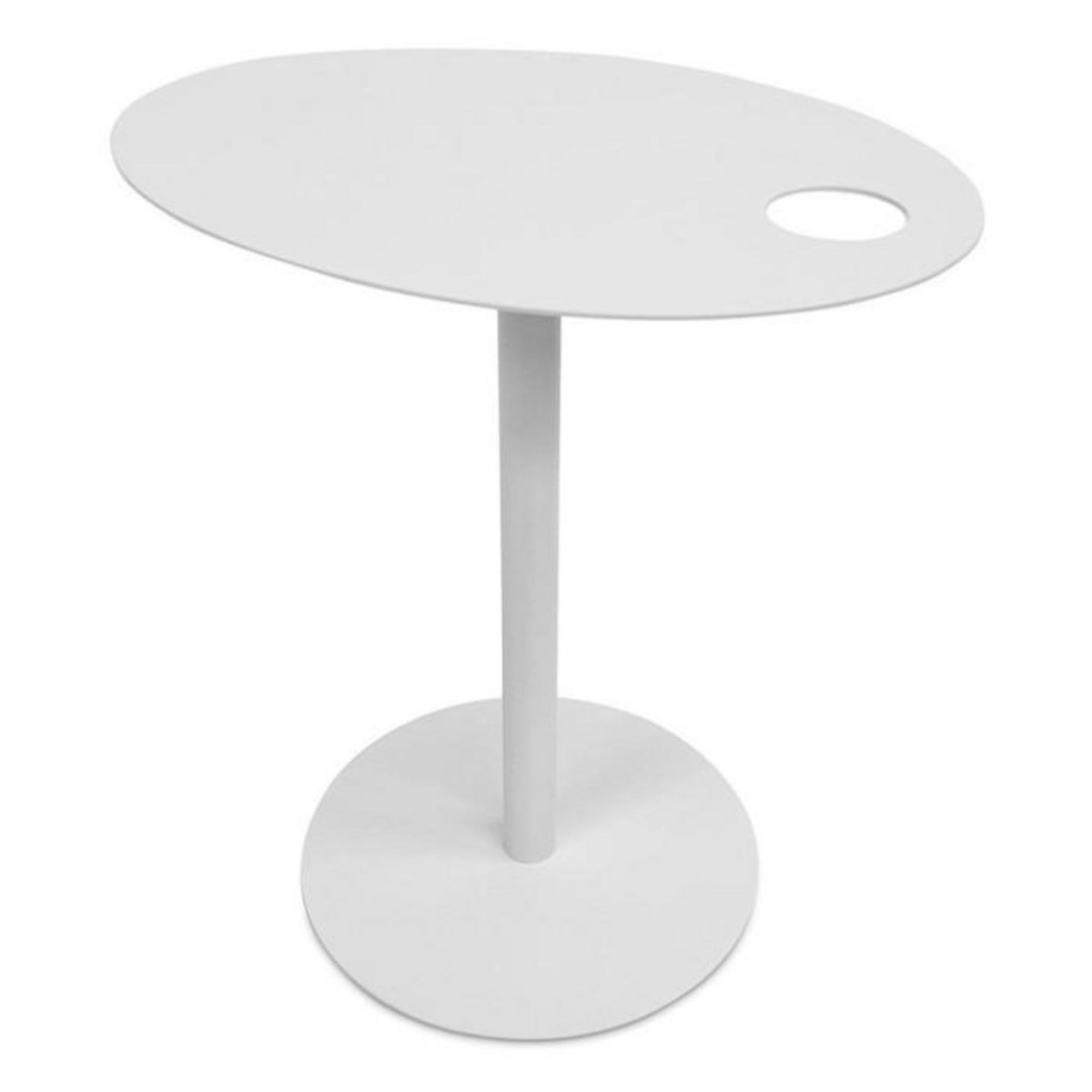 Paris Prix Table d'Appoint Ovale en Métal  Melisa  45cm Blanc