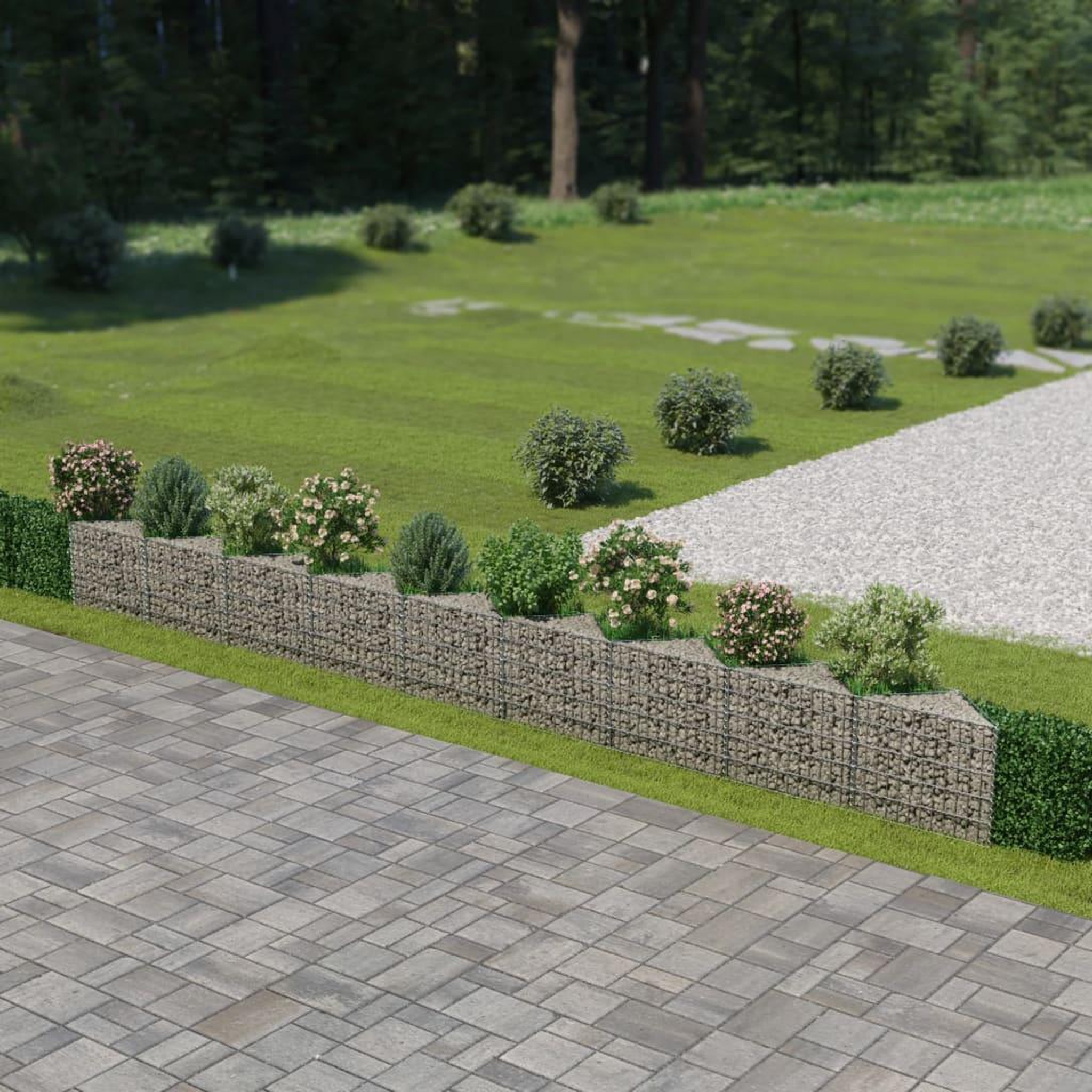Voir la diapositive 1 : VIDAXL Mur de gabion Acier galvanise 630x30x50 cm