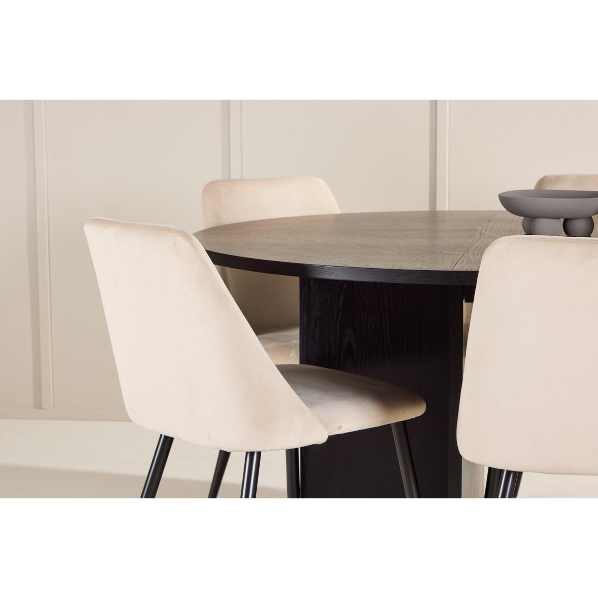 Voir la diapositive 5 : Paris Prix Ensemble table à manger extensible & 6 chaises  strada & night  170cm noir & beige