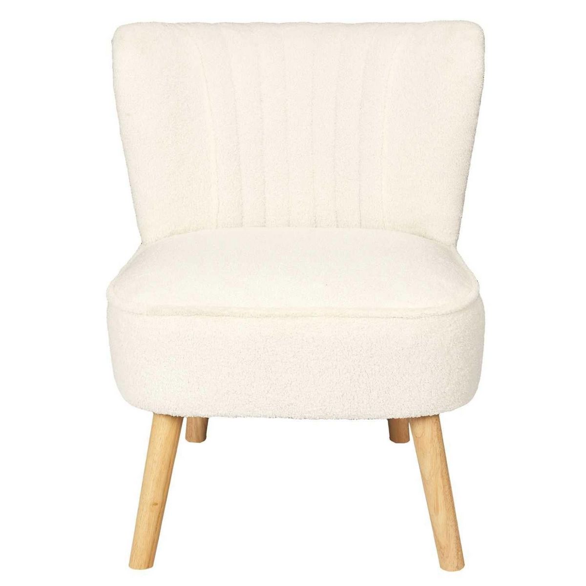 The Home Deco Factory Fauteuil crapaud en bouclette Moss - Blanc