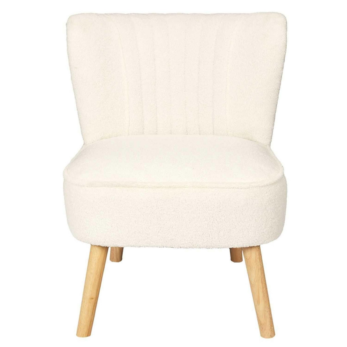 The Home Deco Factory Fauteuil crapaud en bouclette Moss - Blanc