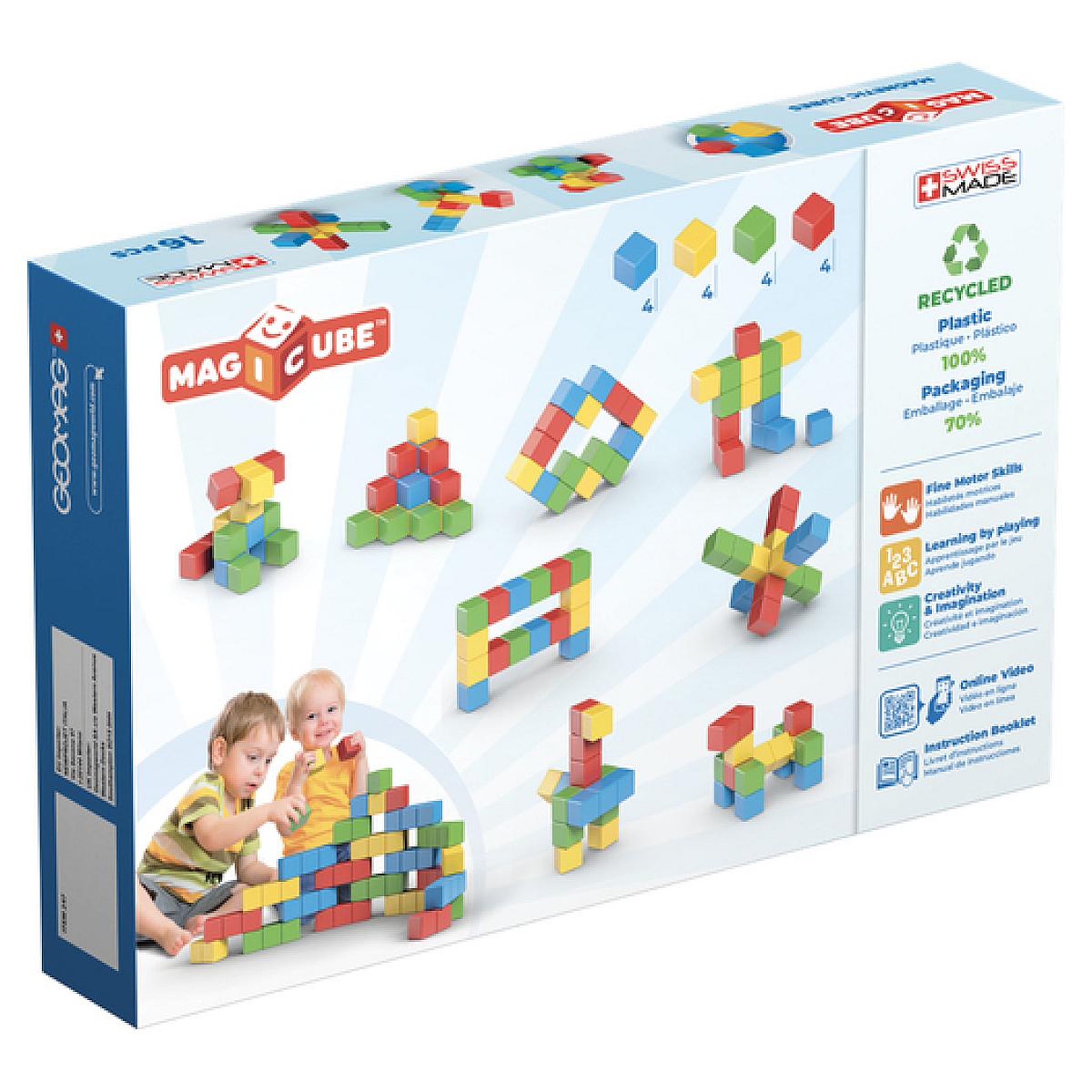 Voir la diapositive 2 : Geomag MagiCube Cubes magnetiques - Set Creatif 16 pcs