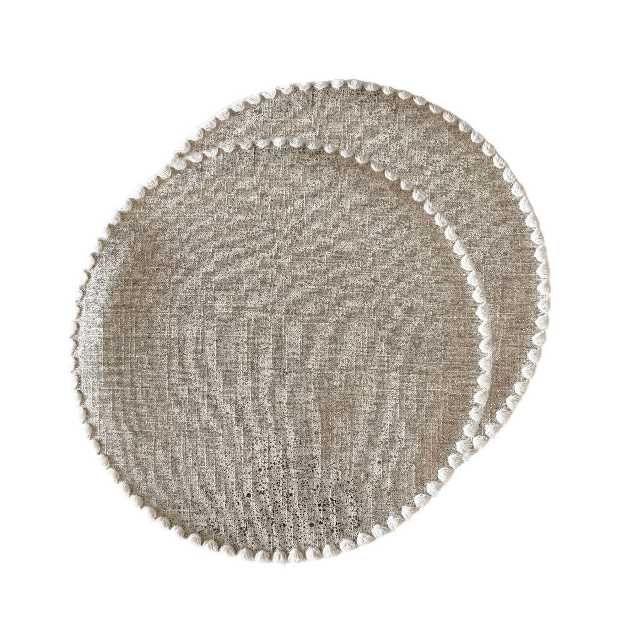 Voir la diapositive 1 : HABITABLE Lot de 2 sets de tables ronds en jute ALAGO