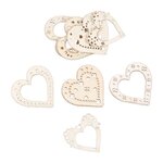 Paris Prix Lot de 8 Embellisseurs en Bois  Cœurs  Naturel