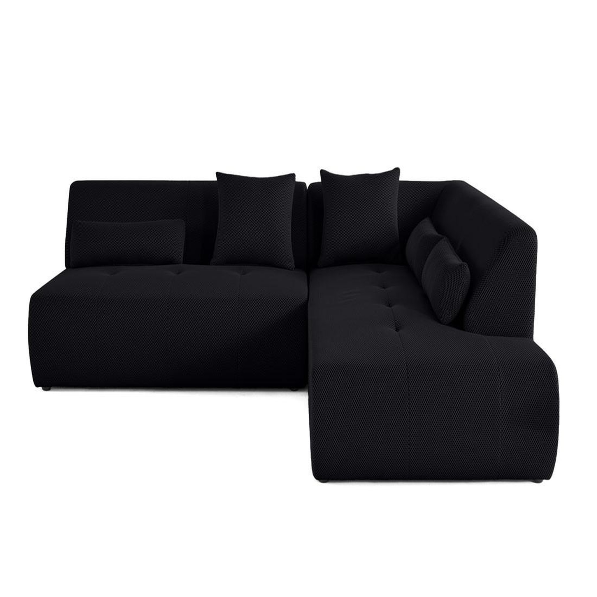 Voir la diapositive 1 : LISA DESIGN Onyx - canapé modulable d'angle droit 5 places - en tissu mailles 3d