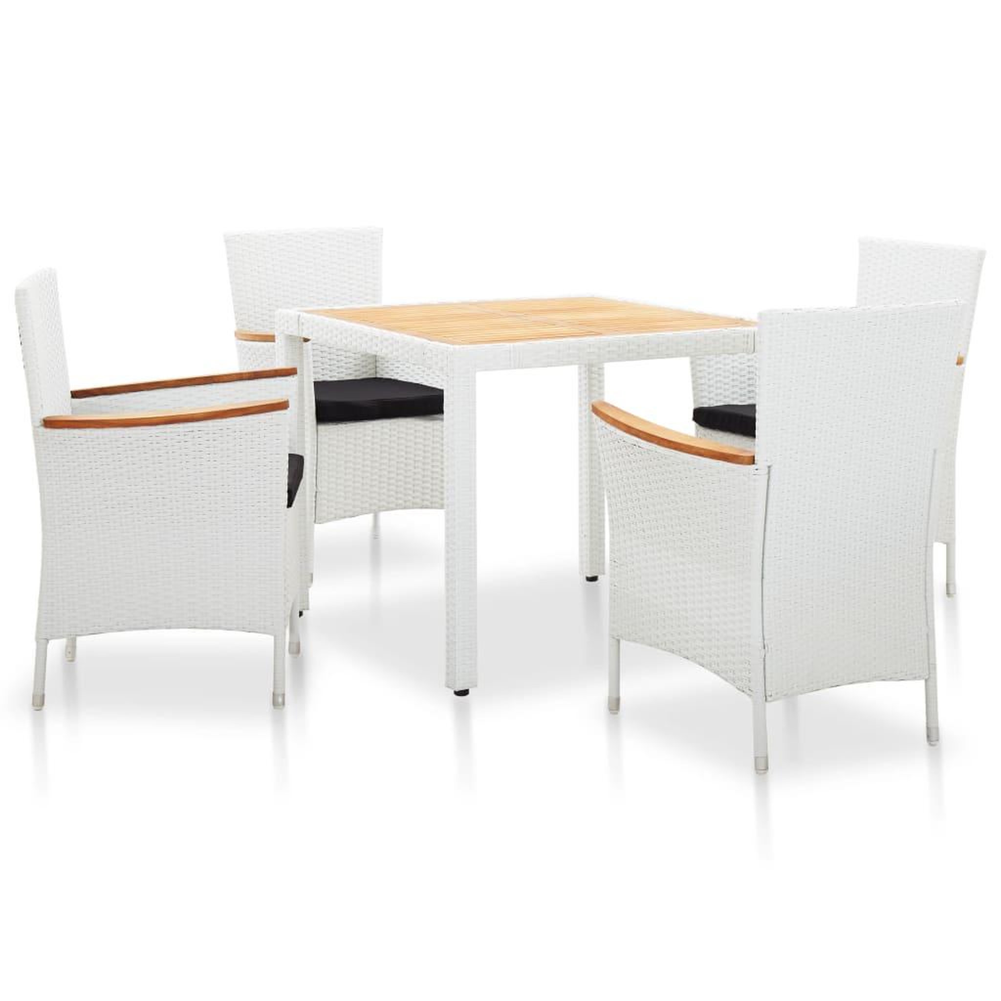 Voir la diapositive 1 : VIDAXL Salon de jardin 5 pcs resine tressee blanc