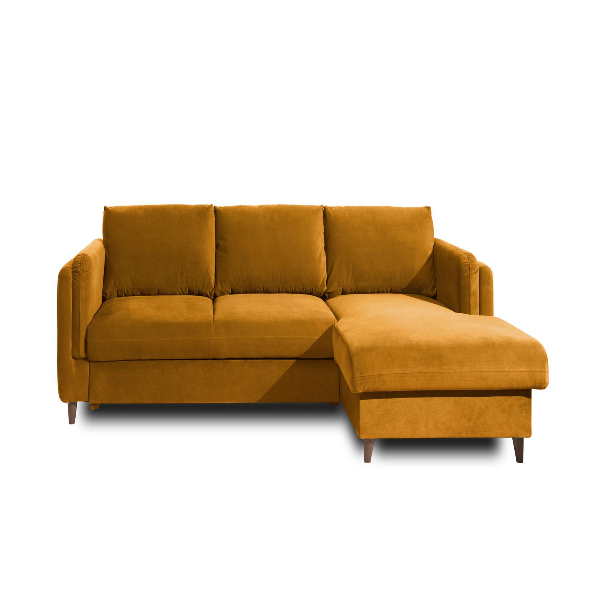 Voir la diapositive 1 : BEST MOBILIER Brooke - canapé d'angle droit - convertible avec coffre - 4 places - en velours