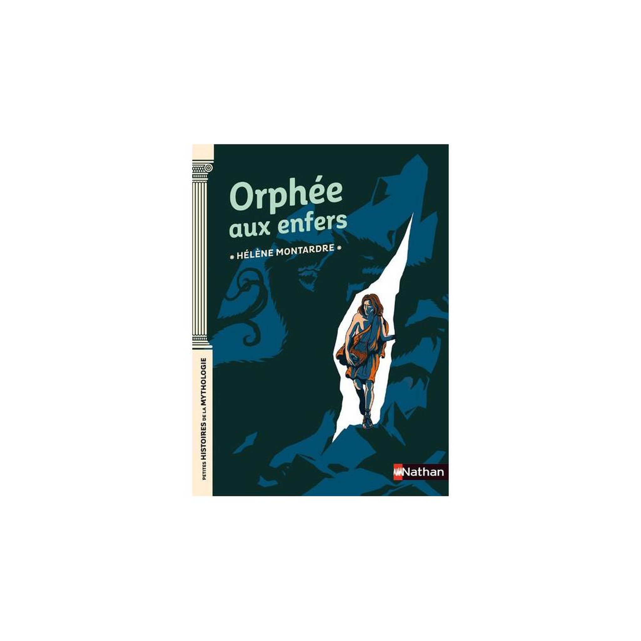 Nathan Orphée aux enfers roman jeunesse, hélène montardre, couverture illustration fantastique bleu nuit