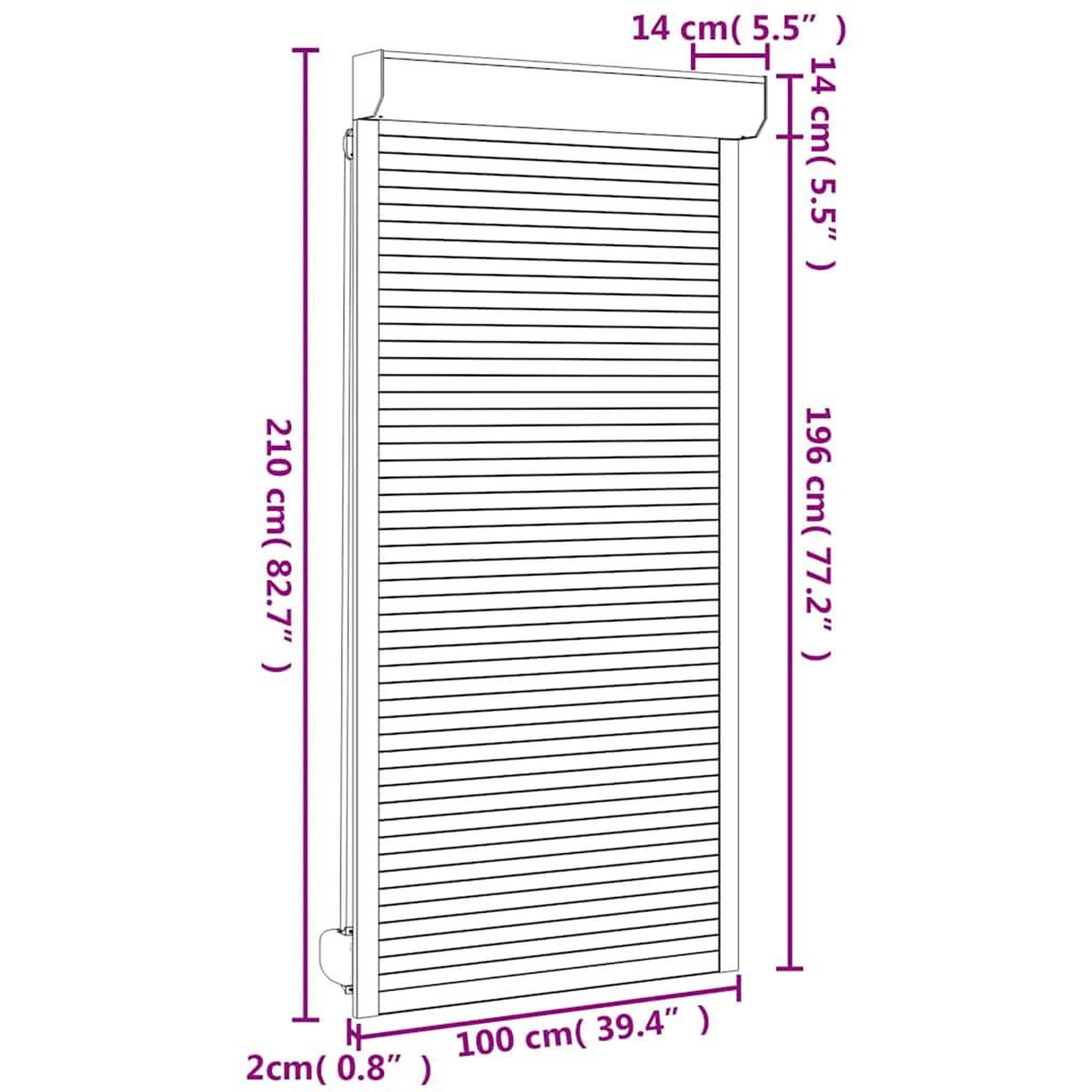 Voir la diapositive 6 : VIDAXL Volet roulant aluminium 100x210 cm blanc