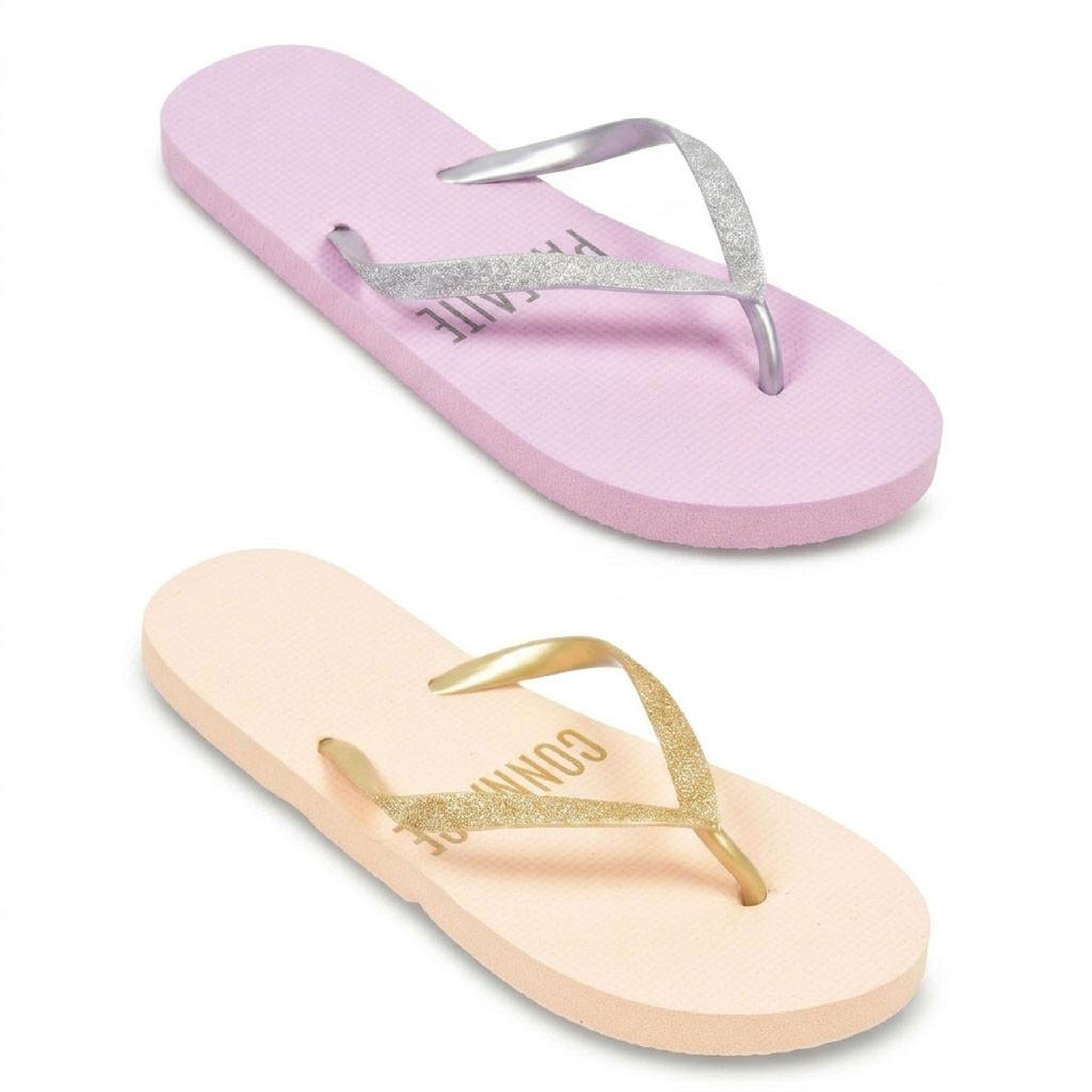 Voir la diapositive 5 : OZABI OZABI Pack 2 Paires Tongs Femme Glitter Message Humour