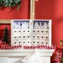 HOMCOM Calendrier de l'Avent village de Noël pliable  - 24 tiroirs - décoration de Noël - contreplaqué blanc