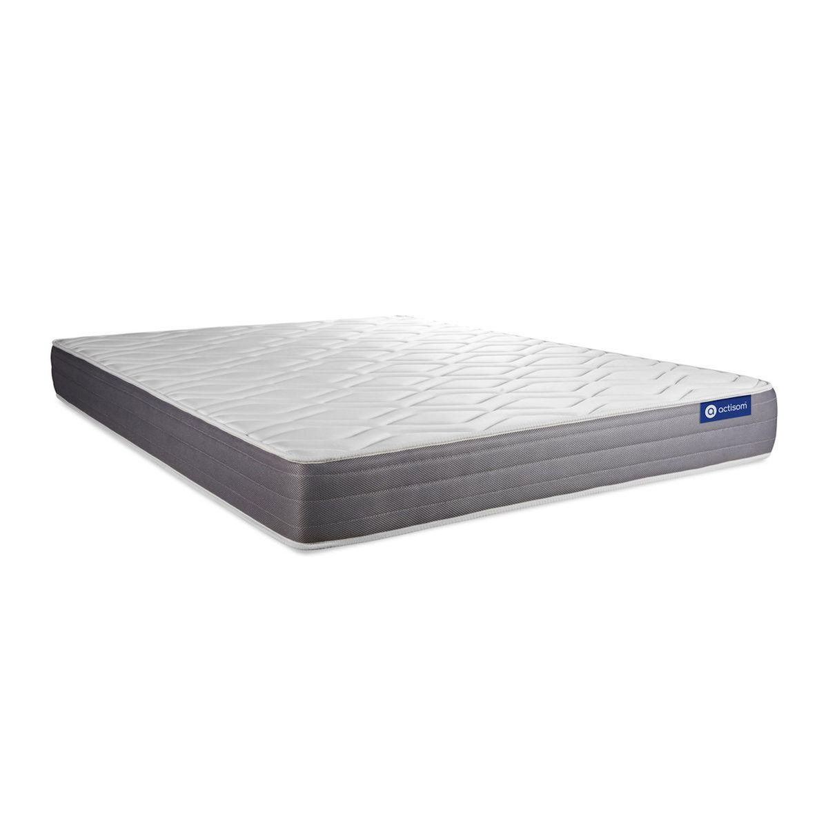 ACTISOM Ensemble matelas ACTILATEX DREAM Latex et mémoire de forme 140x200 cm 5zones de confort + sommier KIT blanc