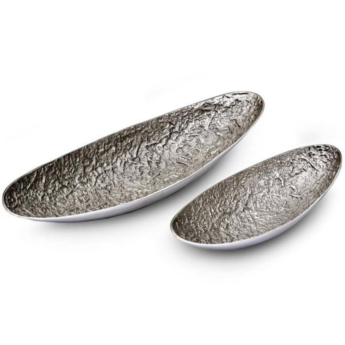 Paris Prix Lot de 2 Plateaux de Présentation  Barque  76cm Argent