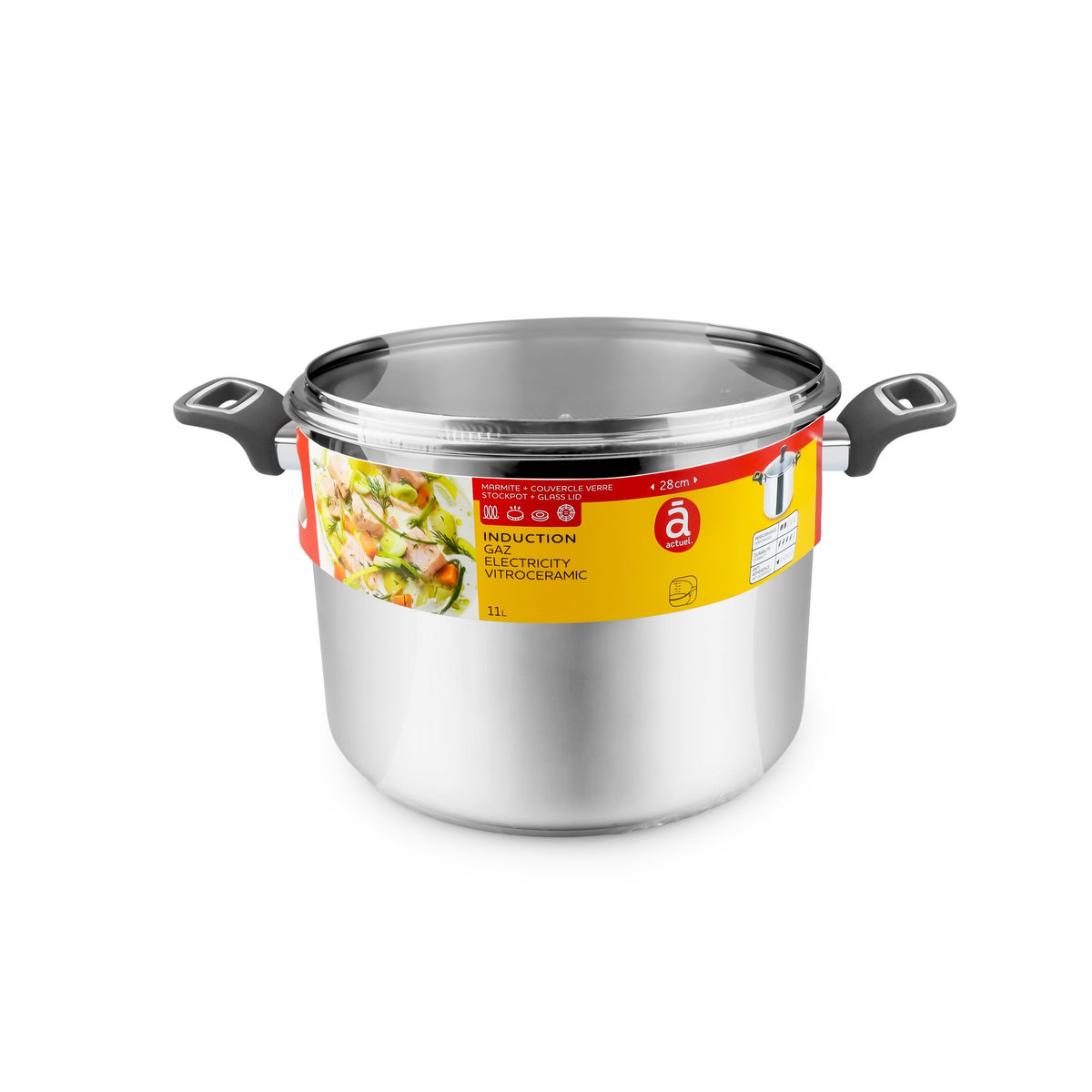 ACTUEL Faitout induction inox  28 cm - 11 litres