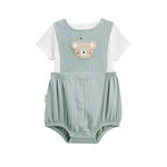 Petit Béguin Ensemble barboteuse bébé en gaze de coton et t-shirt Mini Rêve. Coloris disponibles : Vert