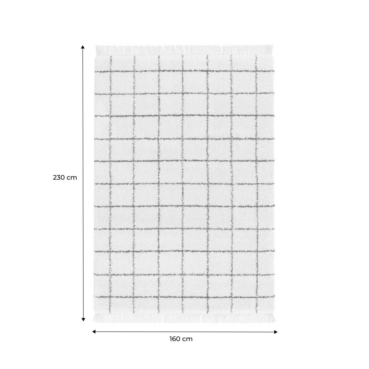 SWEEEK Tapis intérieur shaggy motif quadrillage multicolore avec franges Edward