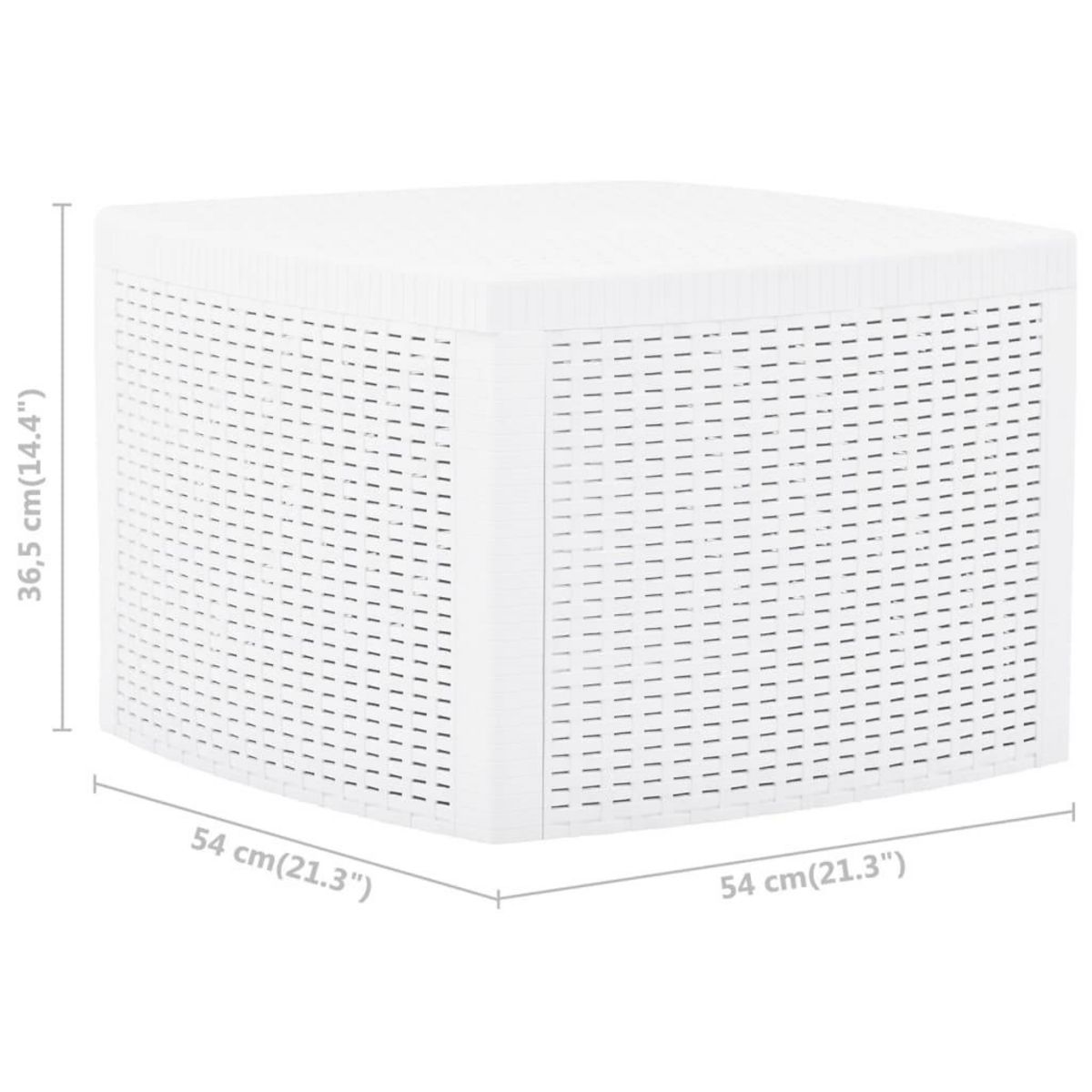 VIDAXL Table d'appoint Blanc 54x54x36,5 cm Plastique
