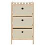 Voir la diapositive 2 : VIDAXL Etagere de rangement 3 paniers Tissu Bois de cedre Beige
