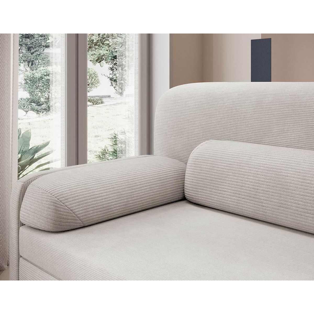 BEST MOBILIER Marius - canapé droit 3 places convertible avec coffre en velours côtelé