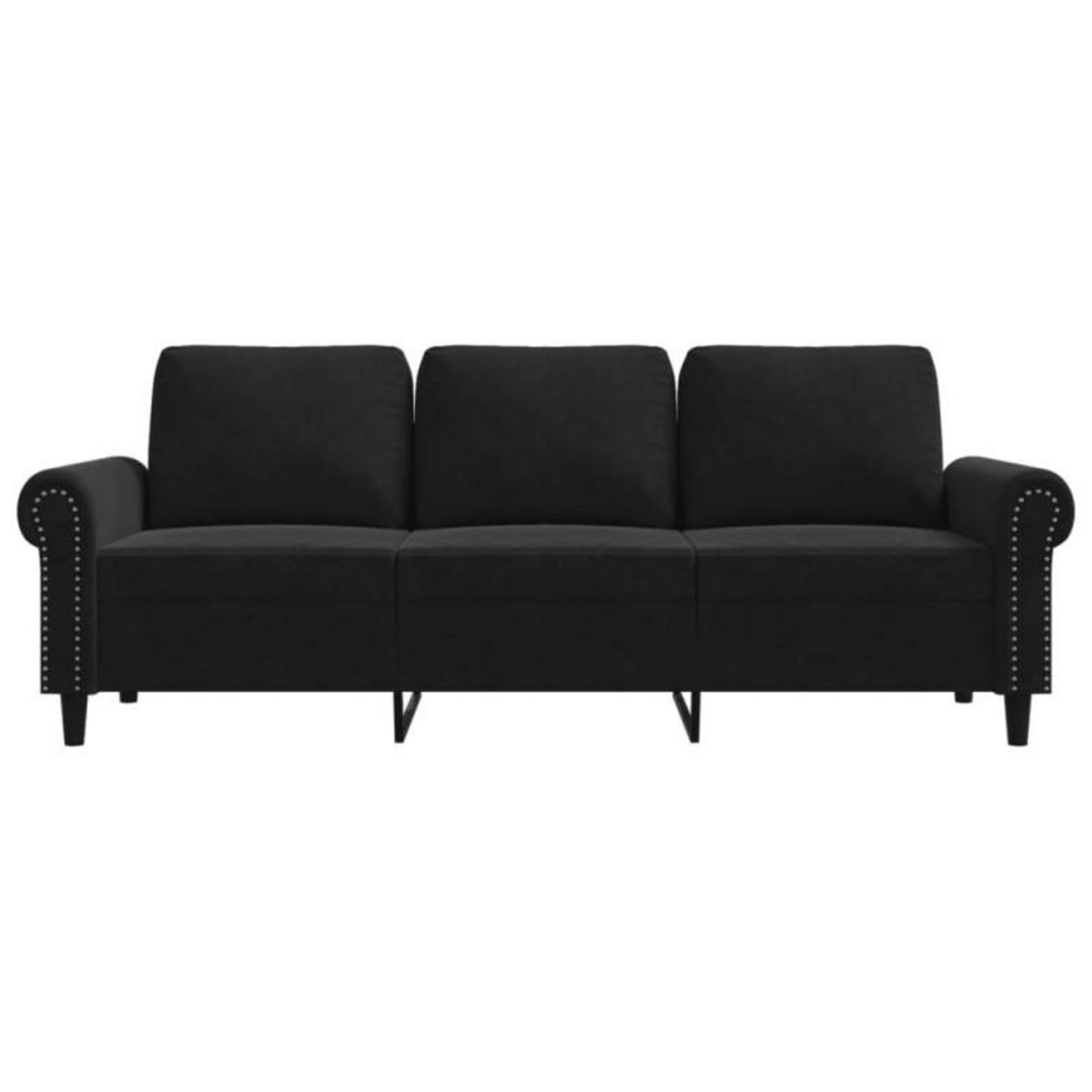 VIDAXL Canapé à 3 places Noir 180 cm Velours