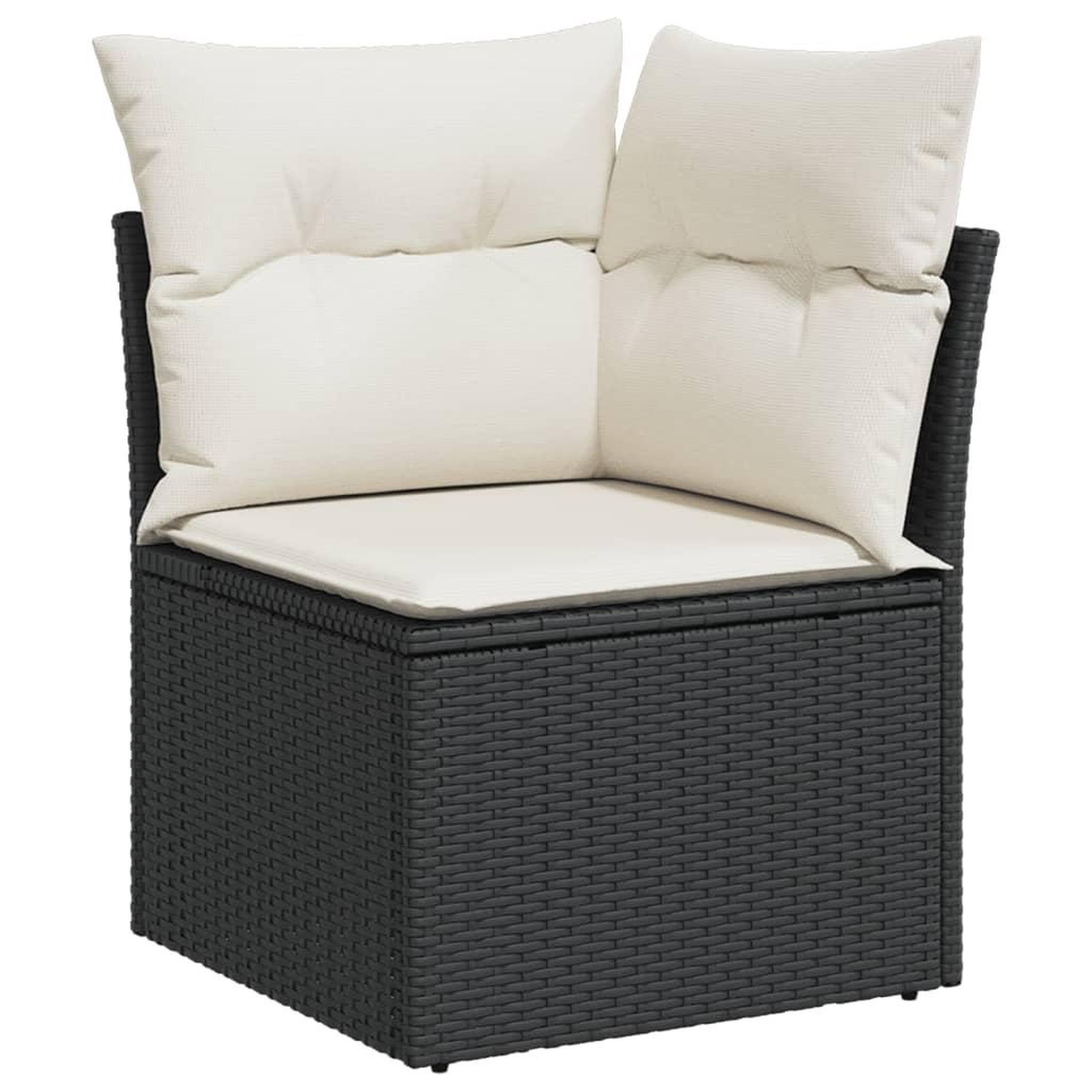 Voir la diapositive 4 : VIDAXL Salon de jardin 9 pcs avec coussins noir resine tressee