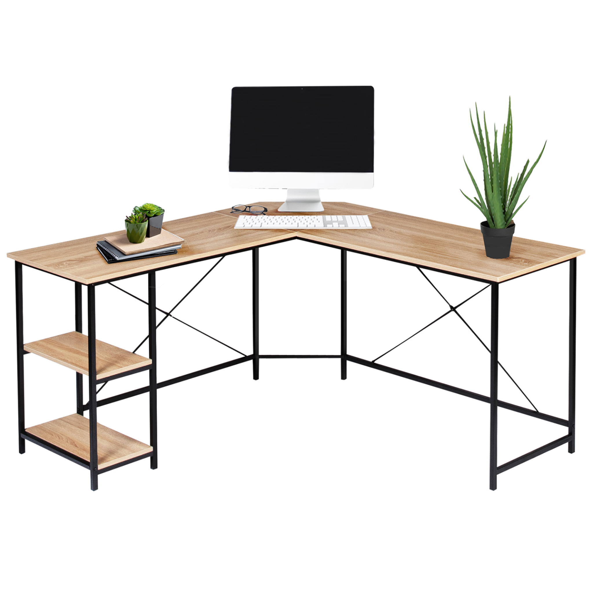 ID MARKET Bureau d'angle en forme de l detroit design industriel