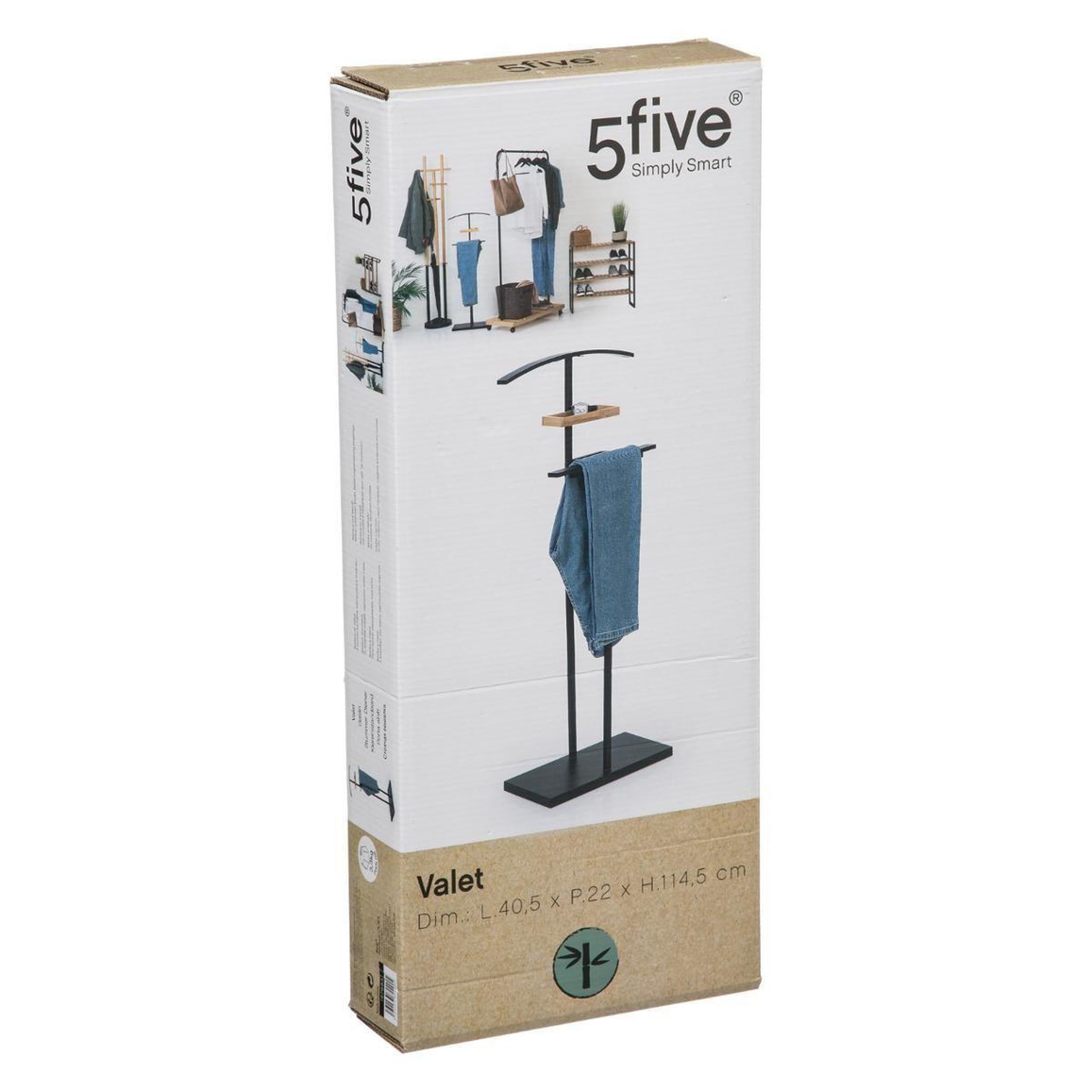 Voir la diapositive 5 : FIVE Valet de Chambre Design  Bambou  114cm Noir