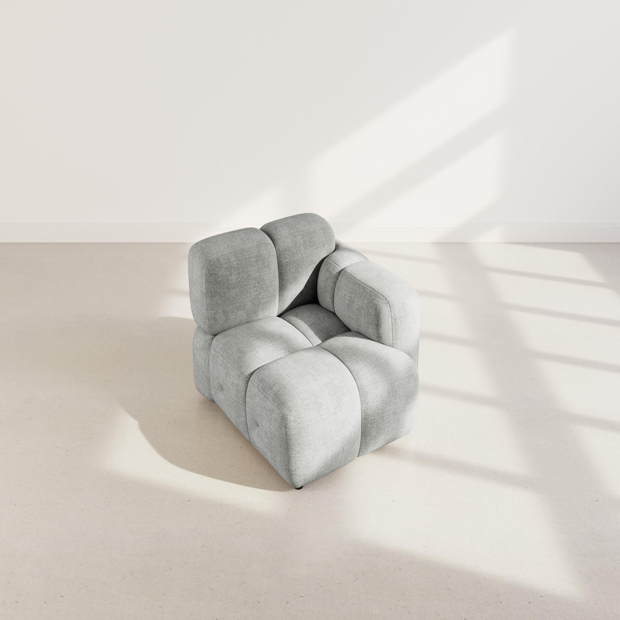 Voir la diapositive 3 : BEST MOBILIER Grace - module d'assise droit en velours texturé