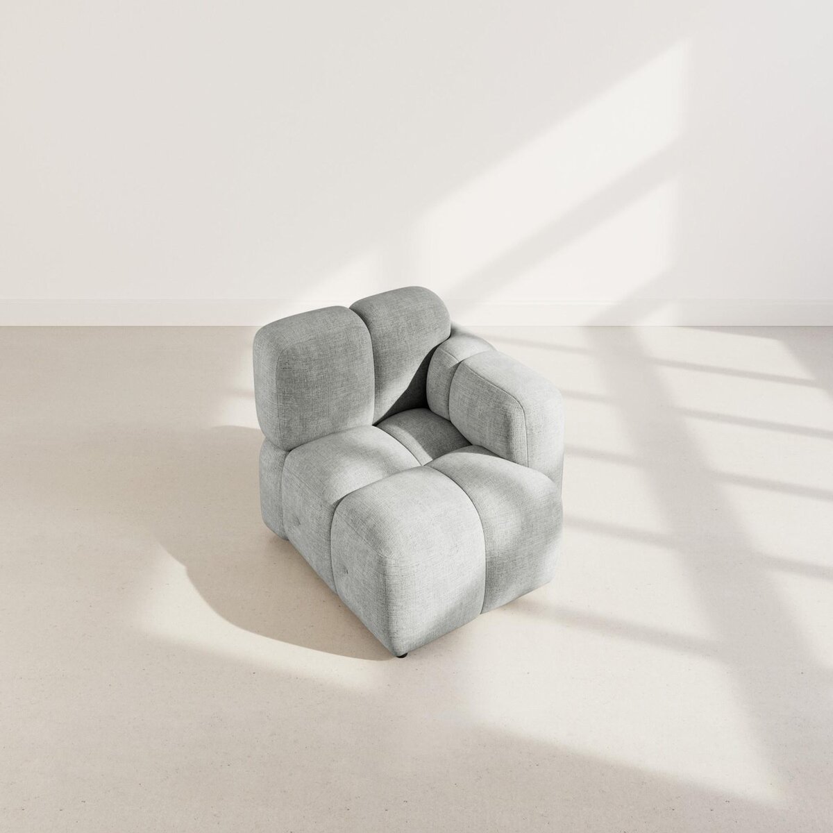 LISA DESIGN Grace - module d'assise droit en velours texturé