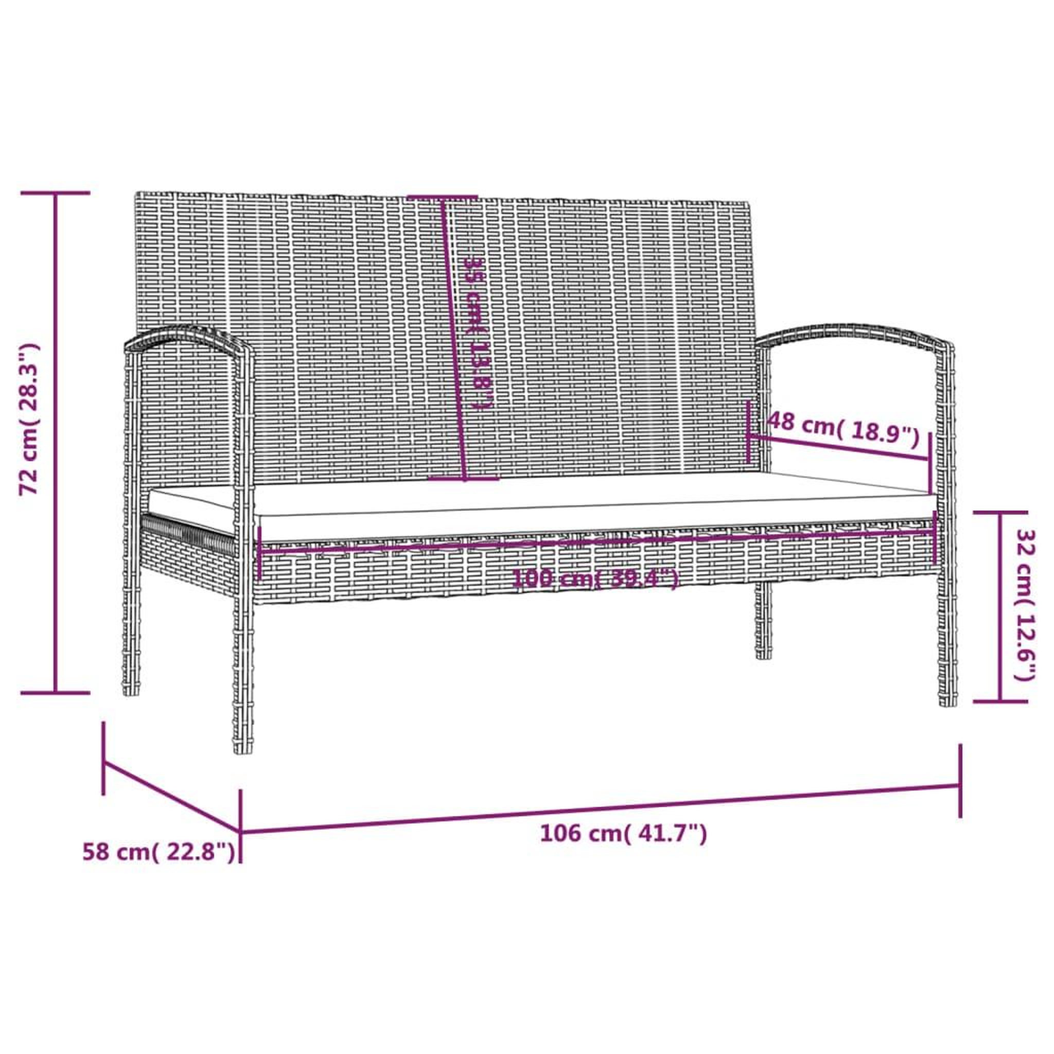Voir la diapositive 6 : VIDAXL Salon de jardin 8 pcs avec coussins resine tressee gris