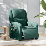 VIDAXL Fauteuil inclinable de massage electrique vert fonce velours
