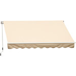 OUTSUNNY Store banne manuel rétractable alu. polyester imperméabilisé haute densité 4 x 2,5 m beige