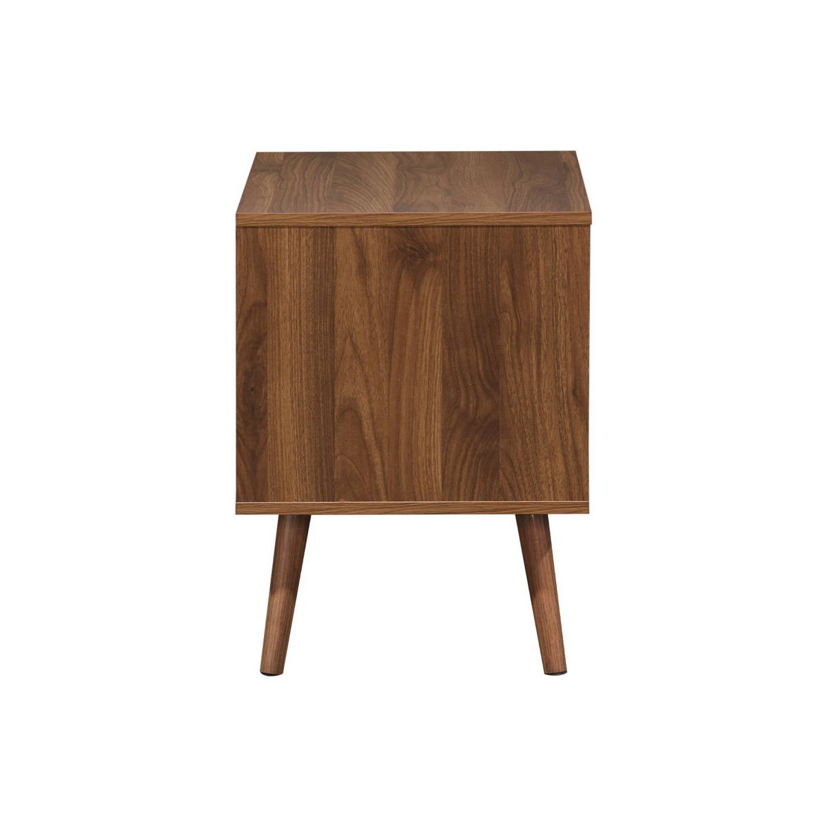 SWEEEK Lot de 2 tables de chevet décor bois teinté noyer. 2 tiroirs. pieds en pin massif