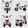 HOMCOM Moto électrique pour enfants scooter 3 roues 6 V 3 Km/h effets lumineux et sonores top case blanc