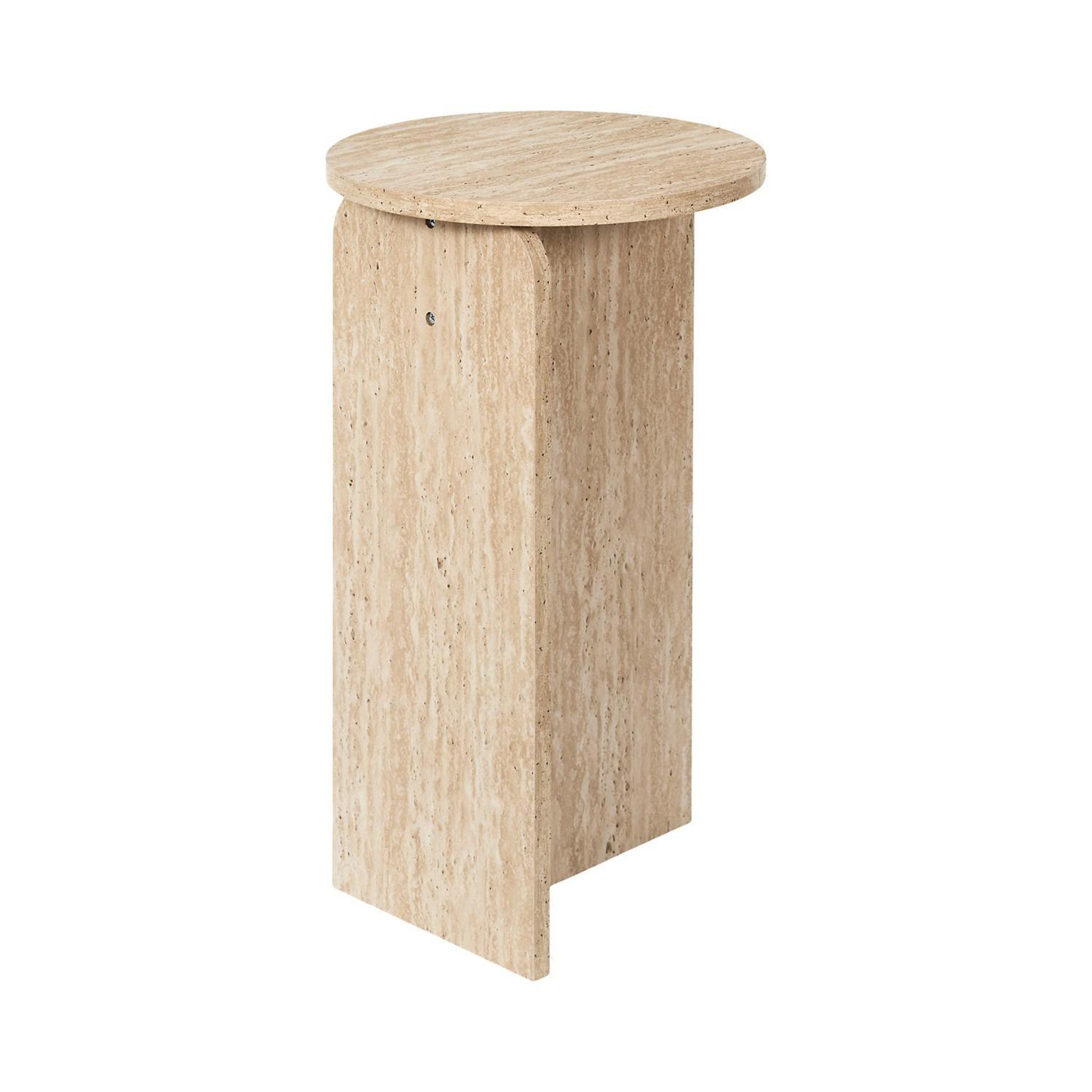 Voir la diapositive 5 : The Home Deco Factory Table d'appoint ronde effet travertin pietra - d.30 cm - beige