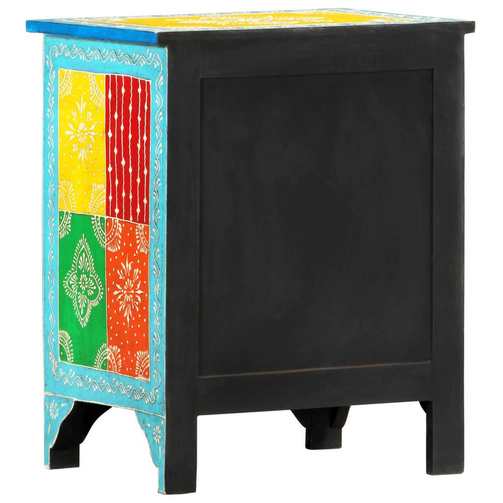 Voir la diapositive 4 : VIDAXL Table de chevet peinte a la main 40x30x50 cm Bois de manguier