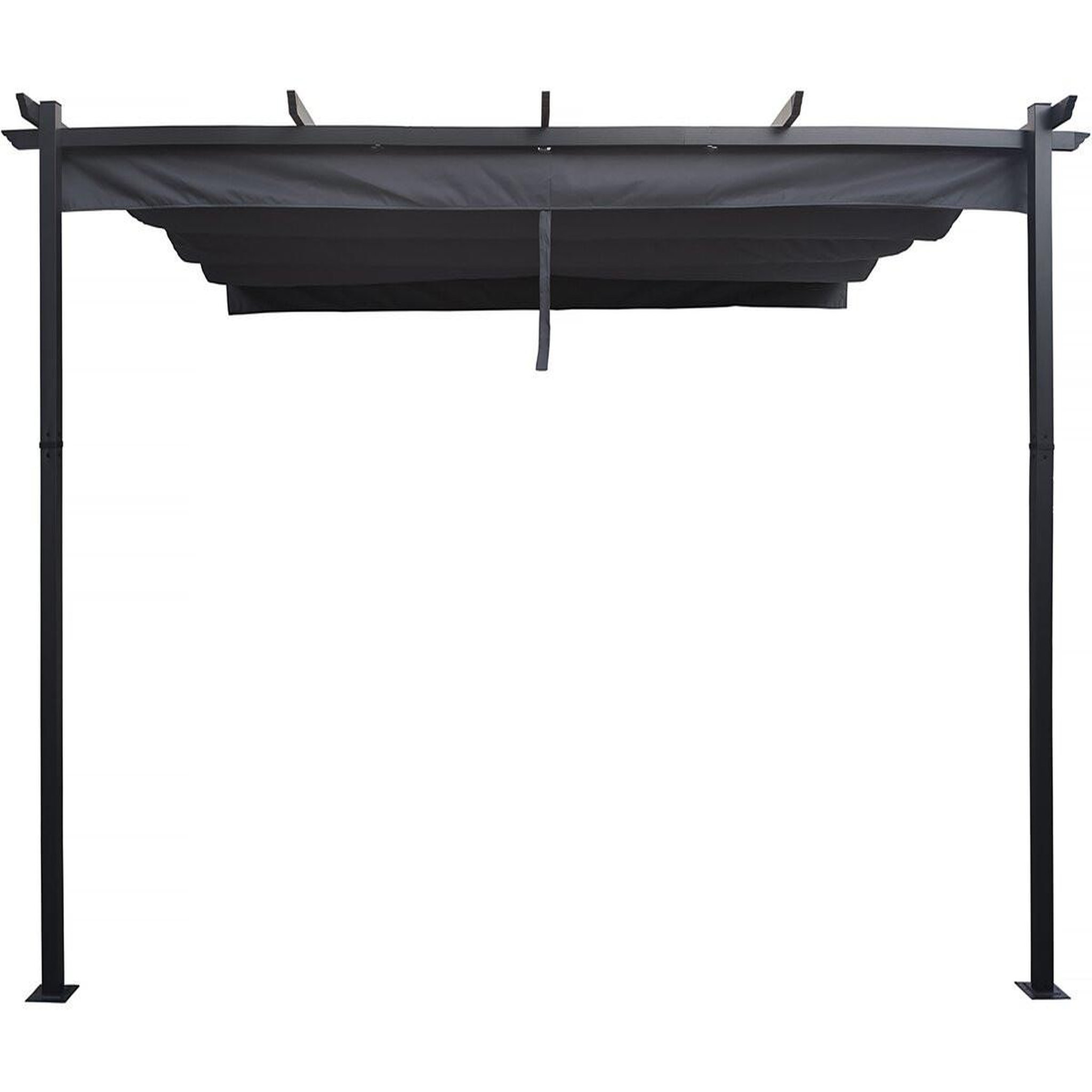 Habitat et Jardin Pergola adossée en aluminium avec toit rétractable-  3 x 4 m -  gris