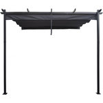 Habitat et Jardin Pergola adossée en aluminium avec toit rétractable-  3 x 4 m -  Gris
