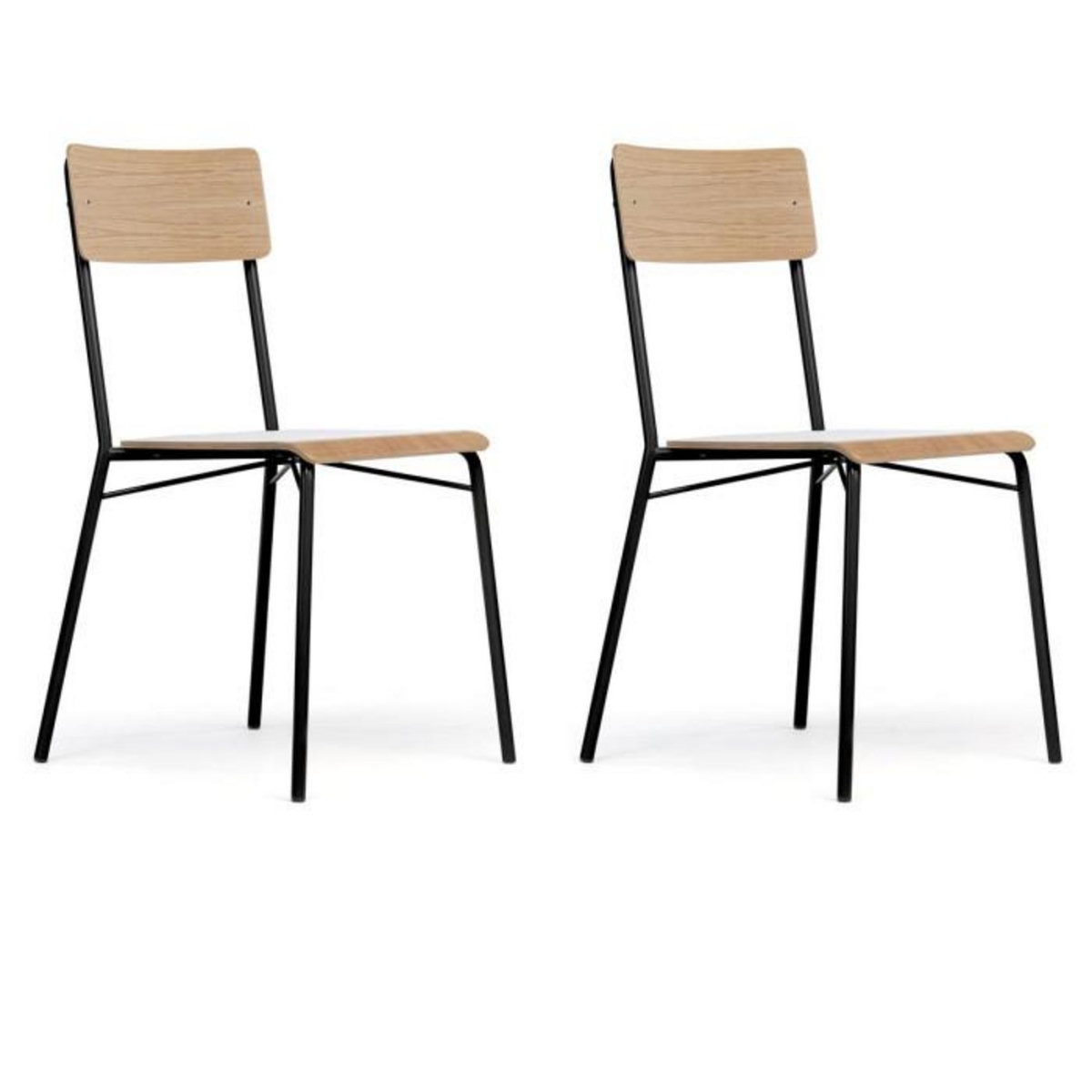 Paris Prix Lot de 2 Chaises Design  Ashburn  82cm Chêne