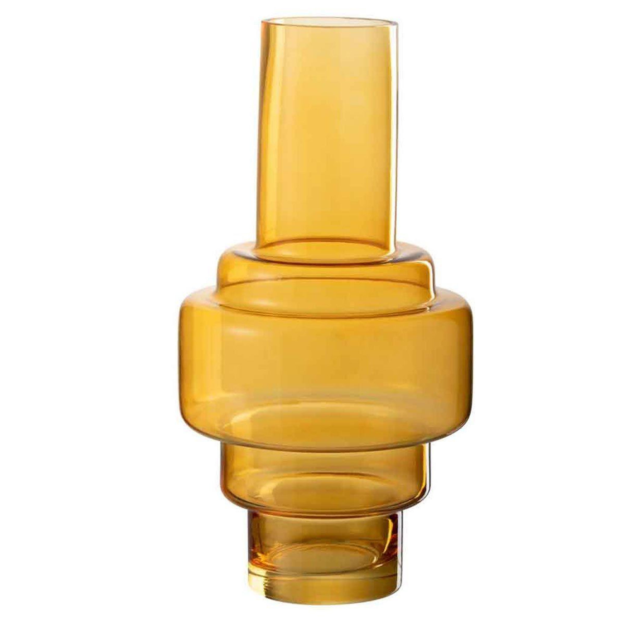 J-LINE Vase design en verre  rino  35cm ocre