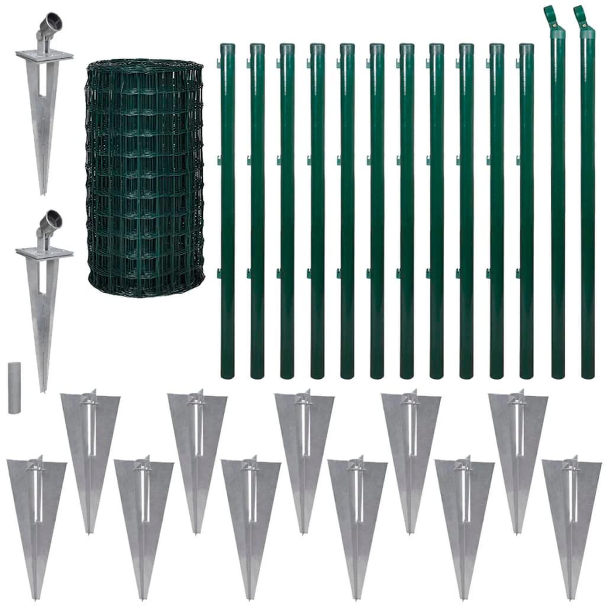 Voir la diapositive 2 : VIDAXL Cloture Euro Acier 25 x 0,8 m Vert