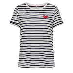 Only T-Shirt Blanc/Marine Femme Only Ivy. Coloris disponibles : Bleu