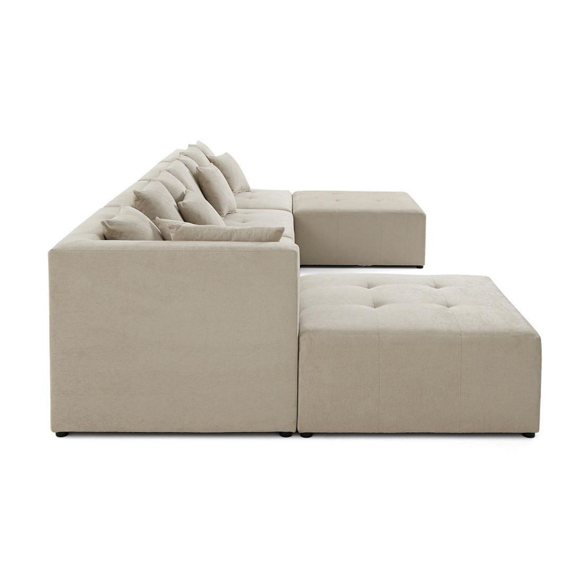 LISA DESIGN Amalfi - canapé modulable panoramique en u - 7 places - en tissu