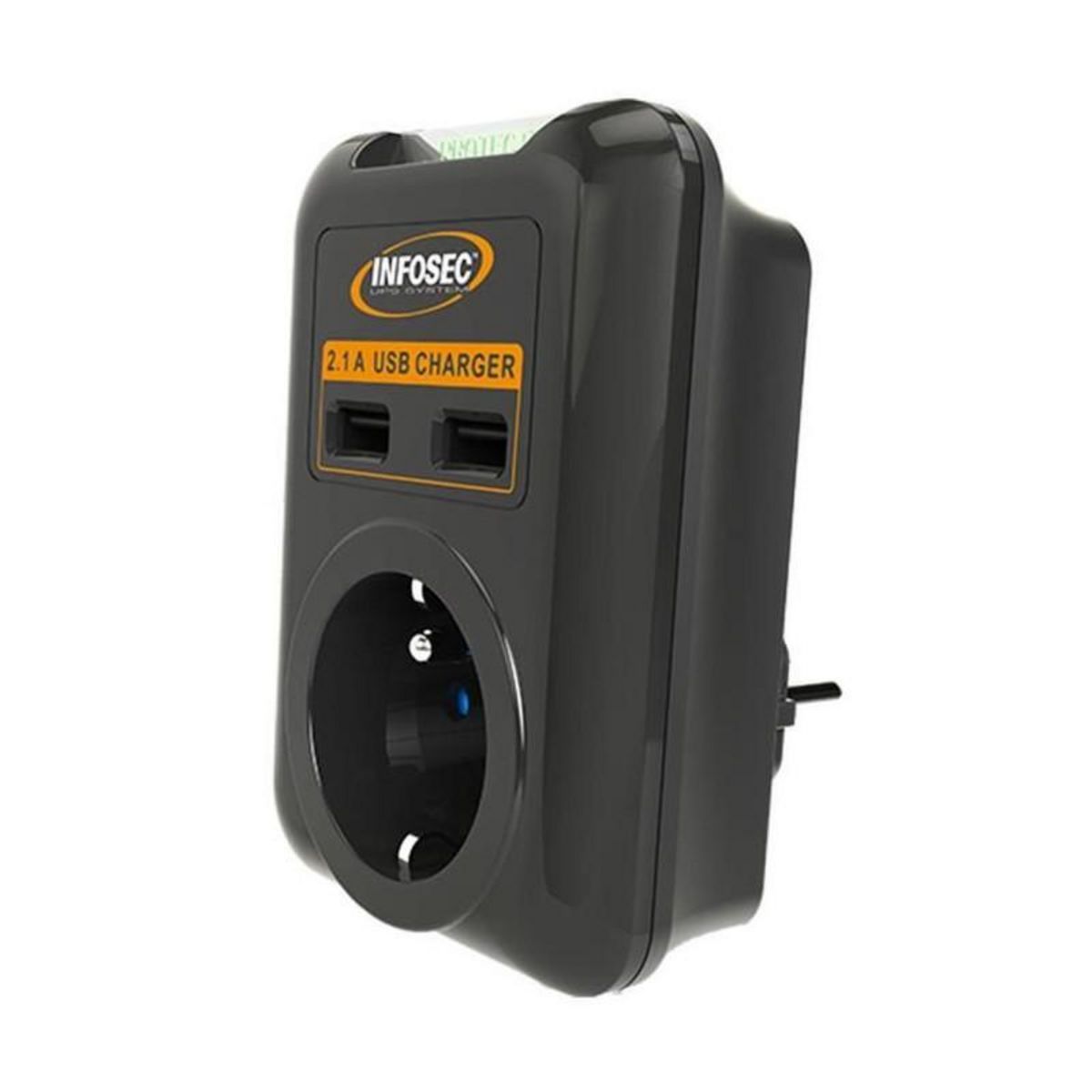 Infosec INFOSEC - S1 USB NEO - Parasurtenseur 1 Prise FR + 2 ports USB - Garantie 2 ans