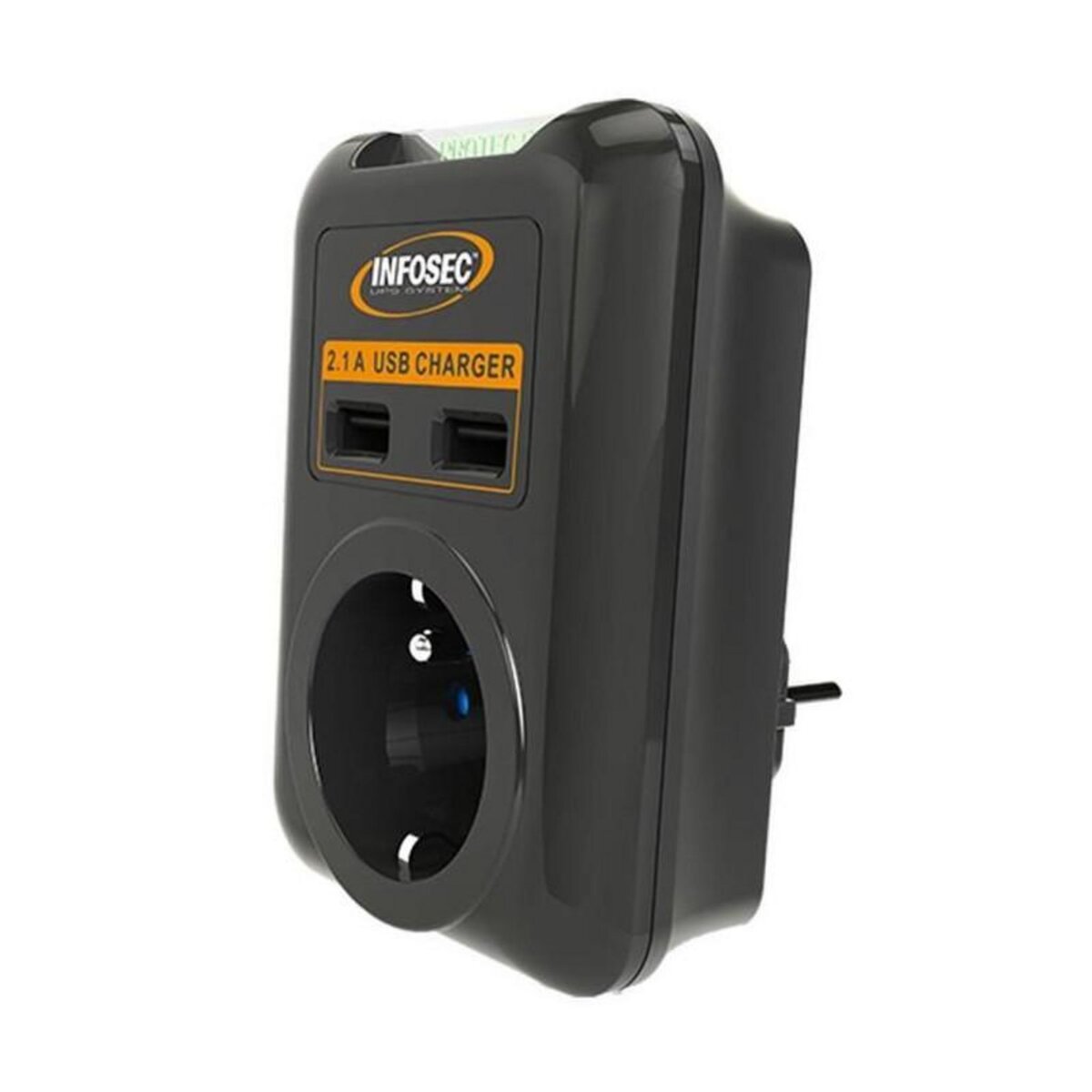 Infosec INFOSEC - S1 USB NEO - Parasurtenseur 1 Prise FR + 2 ports USB - Garantie 2 ans